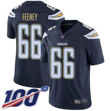 Los Angeles Chargers NFL Football Dan Feeney Navy Blue Jersey Men Limited  #66 Home 100th Season Vapor Untouchable